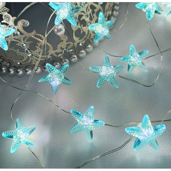 HJQEQVD Outdoor String Lights Christmas Indoor Decorative String Lights Ocean Decor String Lights for Bedroom Seashell Seahorse Conch Starfish Beach Lights for Outdoor Birthday Party Clearance
