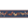 thumbnail image 2 of Beige Red Rooster Blue Wallpaper Border Retro Design, Roll 15' x 7'', 2 of 3