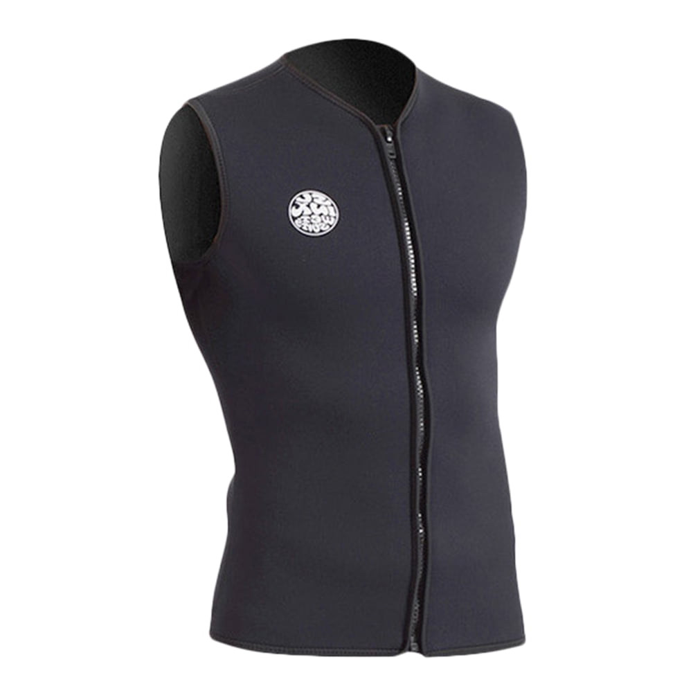 Men Women 3mm Neoprene Zipper Front Warm Sleeveless Wetsuit Diving Top Vest 