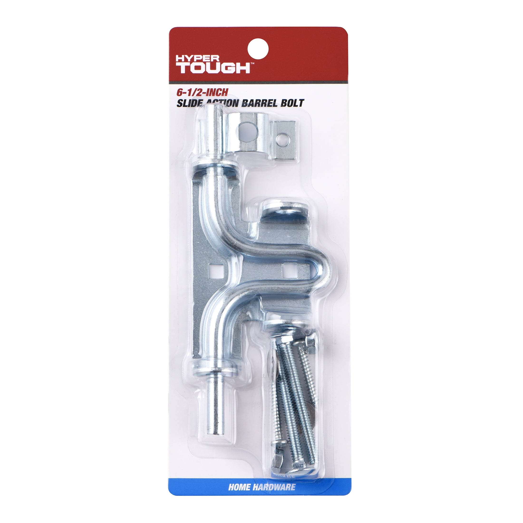 (2 pack) 6-1/2 in. Slide Action Barrel Bolt, Zinc Plated, Actual Use Length 6.189 in.