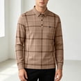 thumbnail image 2 of YSUEJPF Mens Plaid Dress Shirts Business Casual Button Long Sleeve Work Shirts Collared Comfy Golf Shirts with Chest Pocket, 2 of 7