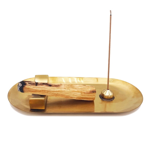 Multifunction Stainless Steel Incense Burning Tray for Sage, Palo Santo, Incense Stick, Incense Cone, Incense Burner Holder with Ash Catcher