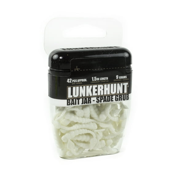 Spade Grub Bait Jar - White - 1.5" & 1/3 oz