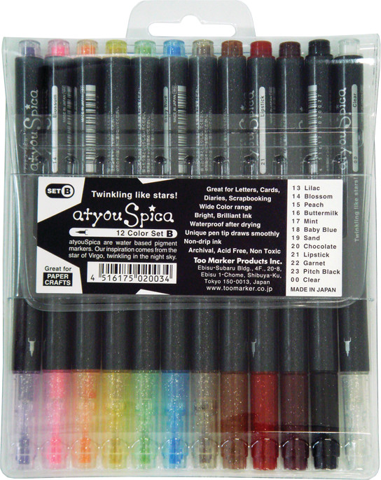 Copic® Spica Glitter Pen Set, 12Colors, B
