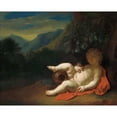 thumbnail image 3 of Pieter Van Der Werff 14x12 Black Modern Framed Museum Art Print Titled - The Infant Bacchus (1700 - 1722), 3 of 5