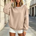 thumbnail image 6 of jehdhy Womens Patchwork Sweatshirts Fall Winter Crew Neck Long Sleeve Shirts Fashion Casual Loose Pullover Tops, 6 of 7
