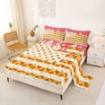 thumbnail image 2 of Erosebridal Waffle American Flag Queen Sheet Sets for Kids, Pink Ice Cream Drip Bed Set, 1 Flat Sheet, 1 Fitted Sheet and 2 Pillowcases, 2 of 5