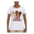 thumbnail image 2 of Wild Bobby In October We Wear Pink Protest Fists Breast Cancer Awareness Women Graphic Tee, White, XX-Large, 2 of 6