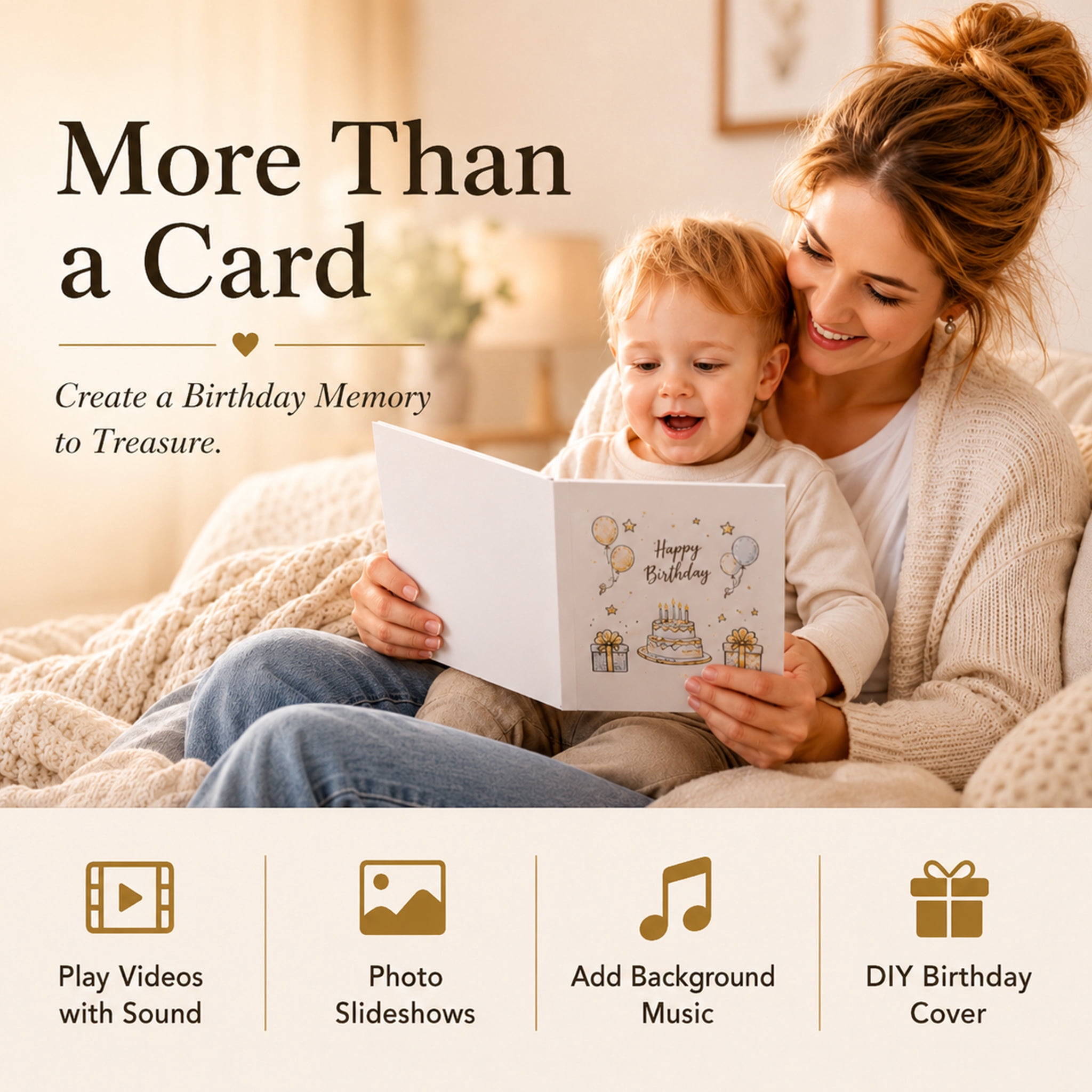 7" LCD Video Greeting Card Book – 4GB Blank Hard Cover, Auto-Play, 2.5H Playtime, 1500mAh Rechargeable, DIY White Cover