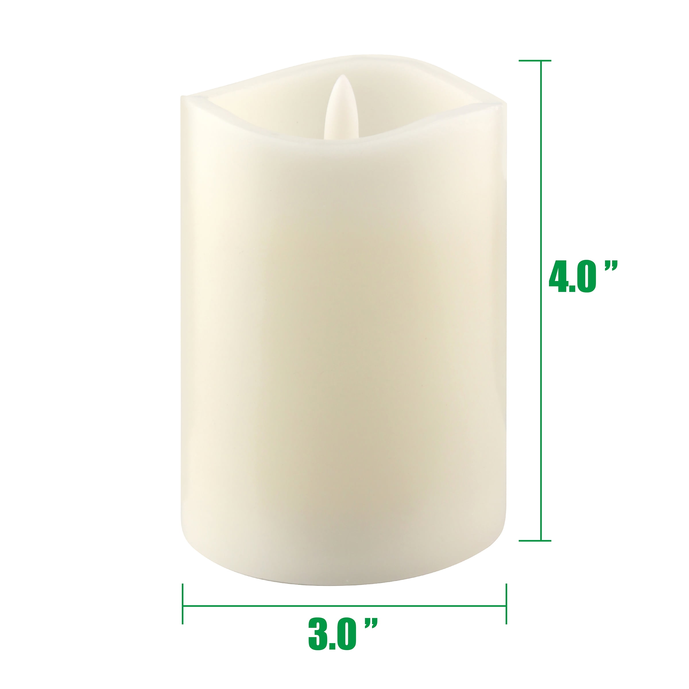 Stonebriar LED Pillar Candles — Remote & Timer, Real Wax Flameless Candles for Home Décor, Weddings & Events, Pack of 6, Ivory, 3" x 4"
