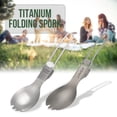thumbnail image 1 of Lixada Half Polished Titanium Folding Spork Lightweight Outdoor Dinner Spork Flatware for Travel Camping Backpacking, 1 of 8
