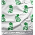 thumbnail image 1 of Soimoi Green Japan Crepe Satin Fabric Floral & Paisley Printed Craft Fabric by the Yard 42 Inch Wide, 1 of 1
