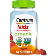 Centrum Kids' Organic Multigummies, Kids Multivitamin Gummies, Organic Multivitamin for Kids with Essential Nutrients for Immune Support, Muscle Function, and Brain Health - 90 Count