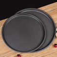 thumbnail image 1 of Juego de 2 bandejas redondas para hornear pizza, antiadherentes, para horno de pizza, parrilla y accesorios de cocina - 22,9 cm, 28 cm, negro ER, 1 of 5