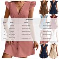 thumbnail image 4 of Tqcoqu Women's Button Sundresses, Deep V Neck Ruffle Sleeve A Line Party Cocktail Dresses, Going Out Short Dress, 4 of 7