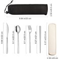 thumbnail image 2 of 4pcs Portable Travel Cutlery Set with Suitcase 18/10 Stainless Steel Reusable Flatware Set(Silver), 2 of 5