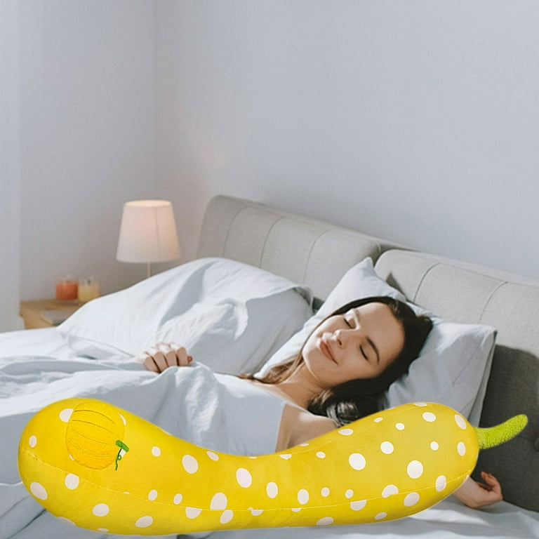 Coollooc Long Plush Cute Body Pillows Cuddle Pillow Sleeping Big Pillows for Bed Kids Body Pillow Pumpkin Shaped Pillow Boyfriend Pillow Toy Gift for