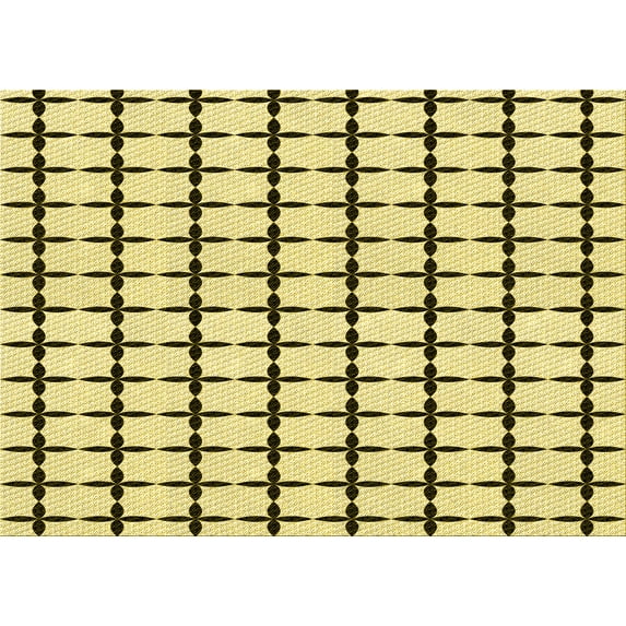 Ahgly Company Indoor Rectangle Patterned Mustard Yellow Area Rugs, 5' x 8'