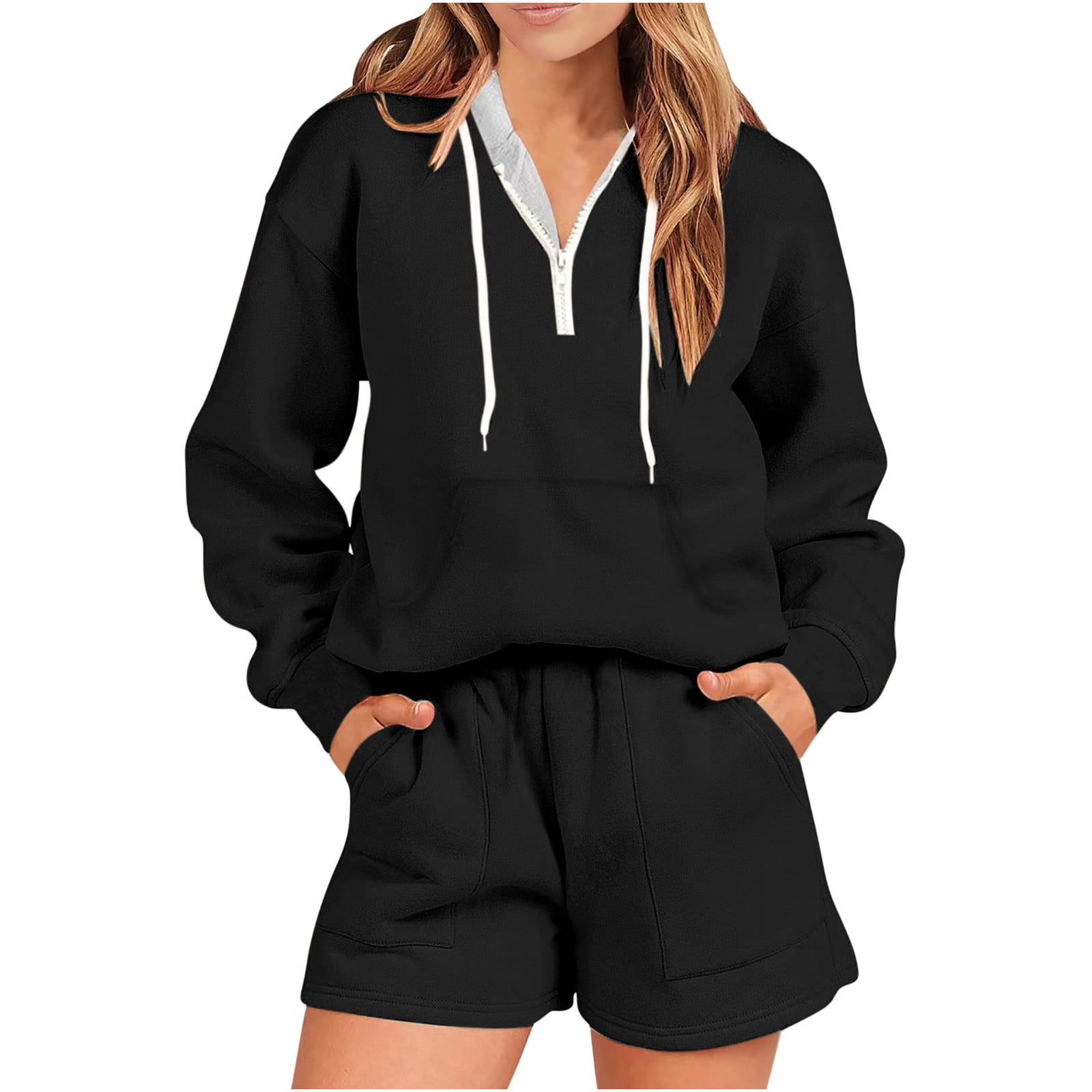 Black hoodie female best sale