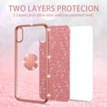 thumbnail image 2 of for Motorola Moto G Play 4G 2024 Phone Case with Ring Stand Lanyard Strap, Cute Glitter Girly Women Protection Shockproof 2-Layer Protective Cover - Rose Gold, 2 of 7