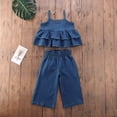 thumbnail image 6 of Kiapeise Toddler Girls Denim Clothes Summer Ruffle Sleeveless Tank + Long Jeans, 6 of 8