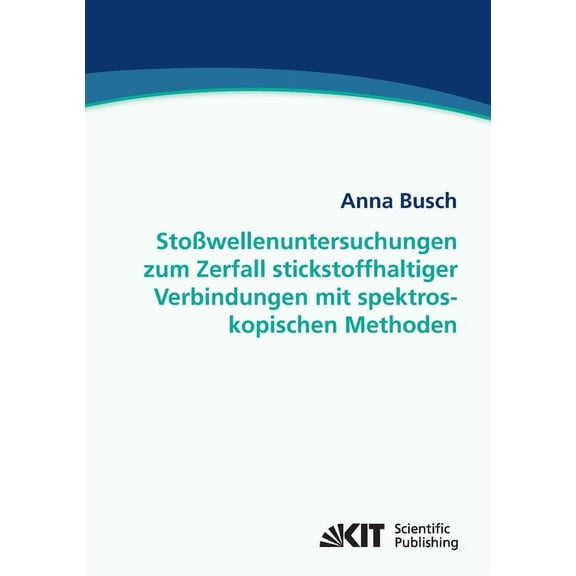 Stoßwellenuntersuchungen zum Zerfall stickstoffhaltiger Verbindungen mit spektroskopischen Methoden (Paperback)