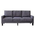 thumbnail image 2 of 75" Sofa Couch with Storage, Modern Fabric Upholstered 3 Seater Sofa Couch with Thickened Cushion and Solid Wood Legs, Accent Couch for Living Room, Bedroom, Office, Apartment, Small Space, Dark Grey, 2 of 7