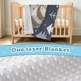 thumbnail image 4 of 31"x41" Super Soft Blanket with Double Layer Dotted Backing Cozy Dotted Fleece Blanket for 6M-5Y, Grey Hedgehog Printed, 4 of 8