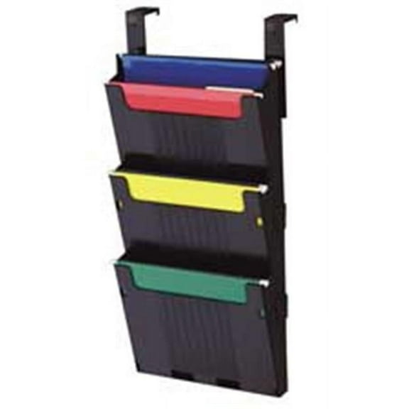 Hanging File System- 3 Slots- 12-.63in.x3-.88in.x25in.- Black