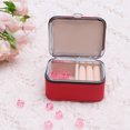 thumbnail image 2 of Raindrops Travel Necklace Organizer Mini Jewelry Box 1Set Red Rectangular Shape Portable for Women's Use, 2 of 8