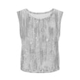 thumbnail image 6 of lcziwo Tank Tops for Women Print Wide Strap Lightweight Camisole Summer Casual Athletic Open Side Crop Undershirt Gray XXL, 6 of 9
