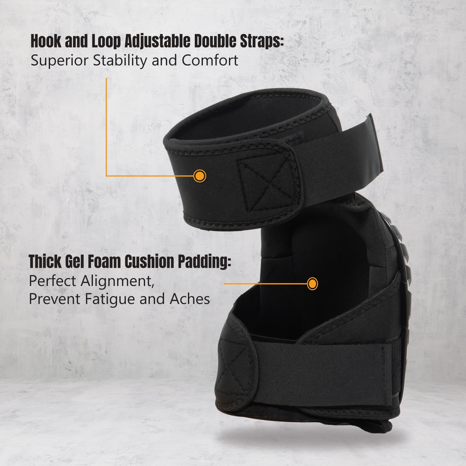 POWERTEC Safety Knee Pads for Men and Women Knee Support with Adjustable Thigh Straps Heavy Duty Shell Soft Foam and Thick Gel Cushion for Work, Construction, Flooring, Roofing (71879)