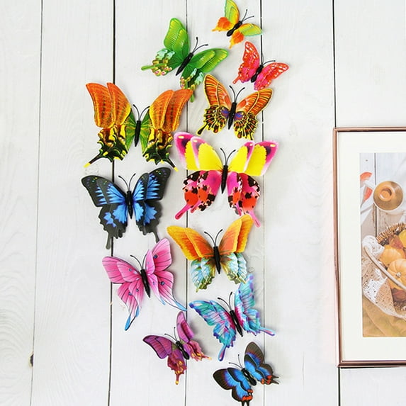 Butterfly-Shaped Magnetic PVC 3D Stereo Refrigerator Sticker Decals- Room Decoration and Fridge Décor