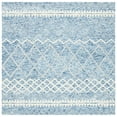 thumbnail image 6 of SAFAVIEH Glamour Drew Geometric Chevron Wool Area Rug, Blue/Ivory, 6' x 6' Round, 6 of 8