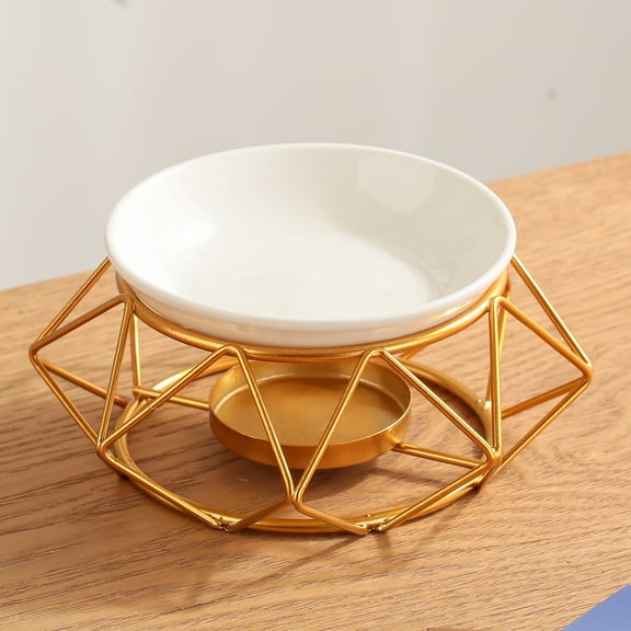 Warmself Delicate Romantic Metal Tealight Candle Holder Oil Tart Burner Aroma Diffuser Furnace Home Decoration Metal Gold