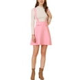 thumbnail image 5 of INSPIRE CHIC Women's Skirt Faux Pocket Buttons Decor Above Knee Suspender Skirt XS Pink, 5 of 8