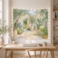 thumbnail image 5 of Mediterranean Patio Garden with Stone Archway and Potted Plants Serene Impressionist for Art Lovers Botanical Wall Art Housewarming Gift Tapestry Wall Hanging for Living Room and Dorm, 5 of 7