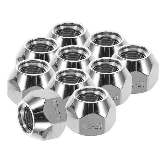 Hemoton 10 Pcs 1/2-20 Inch Boat Trailer Lug Nuts Set, Open End Wheel Lugs for RV, Truck, Trailer Tires, and
