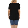 thumbnail image 6 of LANREMON Oversized Flowy Short Sleeve T Shirts for Women Summer Casual Plus Size Crew Neck Tunics Tops Blouses Black, 6 of 6