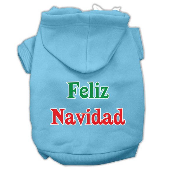 Christmas Pet Dog Cat Hoodie Screen Printed, "Feliz Navidad"