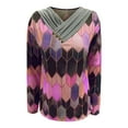 thumbnail image 3 of Blouse à Manches Longues avec Col Brodé Imprimé Teinture sur Nœuds pour Femmes, 3 of 4