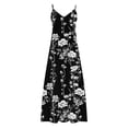 thumbnail image 2 of Lovzfmll Sundress for Women, Printed Crew Neck Sleeveless, Casual Maxi Dress White-A, S, 2 of 5