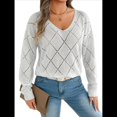 thumbnail image 1 of Suéter de Crochet para Mujer, Top de Larga Calada, Conjuntos de Otoño, Moda L, 1 of 9