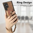 thumbnail image 6 of Phone Case for Samsung Galaxy S22 Ultra 5G Wallet Cover with Tempered Glass Screen Protector Slim Stand Credit Card Holder Slot Leather Cell S22ultra 22S S 22 S22ultra5g 6.8 Women Men Brown, 6 of 13