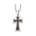 thumbnail image 1 of Collier Incrustation en Fibre de Carbone pour Homme en Acier Inoxydable avec Chaîne, 1 of 4