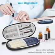 MEDMAX Cooling Travel Case with 2 Ice Packs - Portable Water-Resistant Insulated Carrying Bag for Temperature Sensitive Supplies, Black