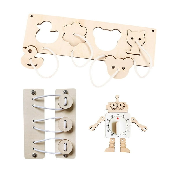 Juegos de Mesa Interactivos de Madera, Temporizador de robot y juego de memoria Temporizador de robot y emparejamiento de animales y botón