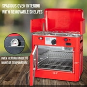 Hike Crew Camping Stove & Oven 2-Burner Portable Propane Cooker with Igniter Thermometer Carry Bag