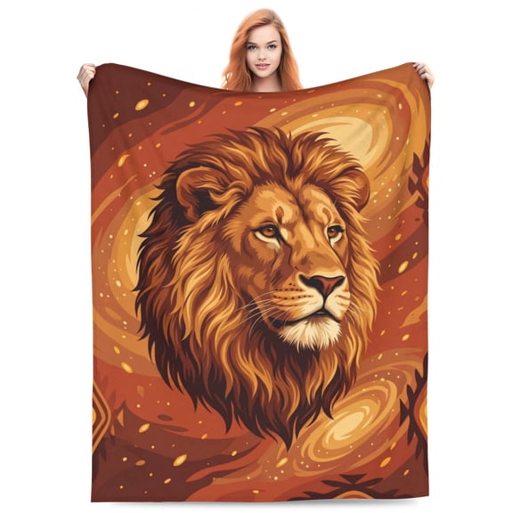Lion Throw Blanket Soft Warm Cozy Lions Wildlife Blankets Fuzzy Plush Fleece Lion Blanket Gifts For Couch Bed Sofa Home Decor 50x40
