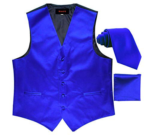 Men's Retro Suit Tuxedo 3 Pc Dress Vest Necktie Hanky Brown S,M,L,XL,2XL,3XL 